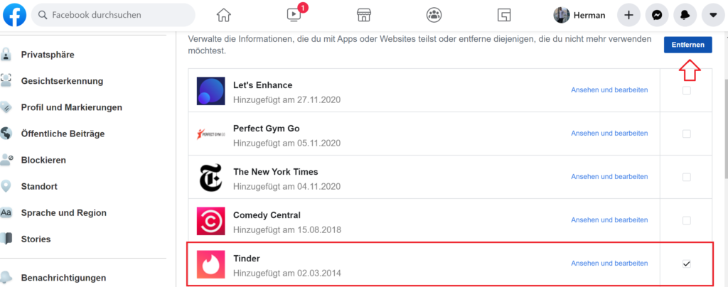 How to delete the Tinder Algorithm from Facebook