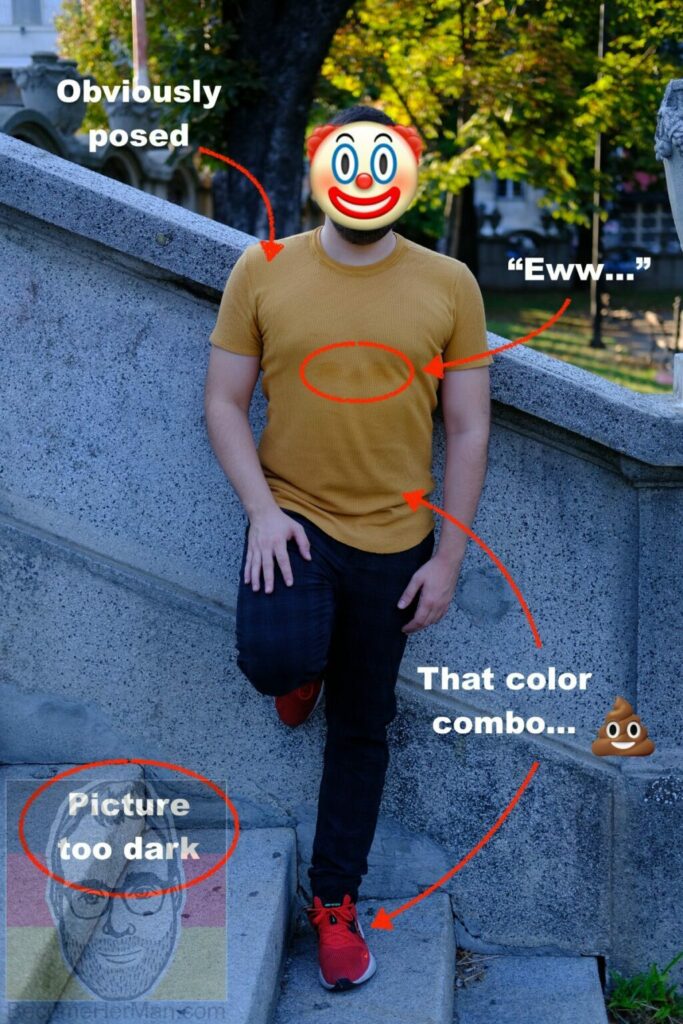 Instructions how not to take Tinder pictures